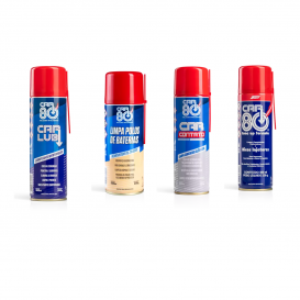 Kit Limpa Contato + Descarbonizante + Desengripante + Limpa Polos de Baterias 