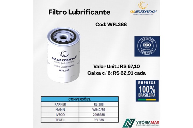 Filtro Lubrificante Iveco C/ Válvula D Alívio E Antirretorno