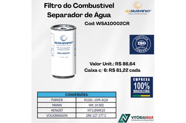 Filtro De Combustível Separador De Água Caminhões Volkswagen Filtro De Combustível Separador De Água Caminhões Volkswagen
