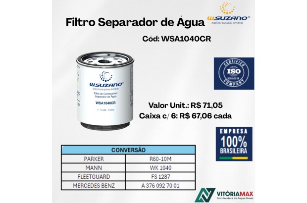 Filtro De Combustível Separador De Água Mercedes/Iveco/Volkswagen