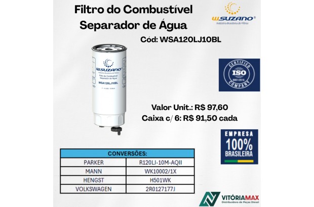 Filtro De Combustível Separador De Água Caminhões Volkswagen Man Truck Filtro De Combustível Separador De Água Caminhões Volkswagen Man Truck