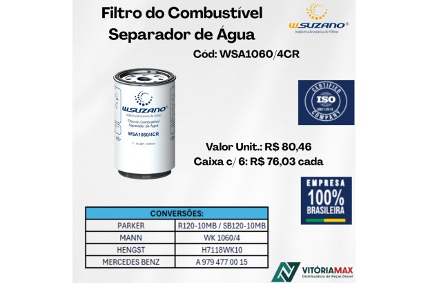 Filtro De Combustível Separador De Água  Mercedes Benz Copo Roscado
